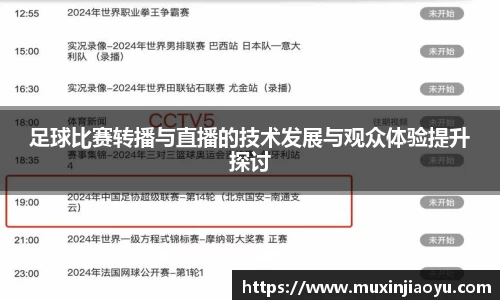 足球比赛转播与直播的技术发展与观众体验提升探讨